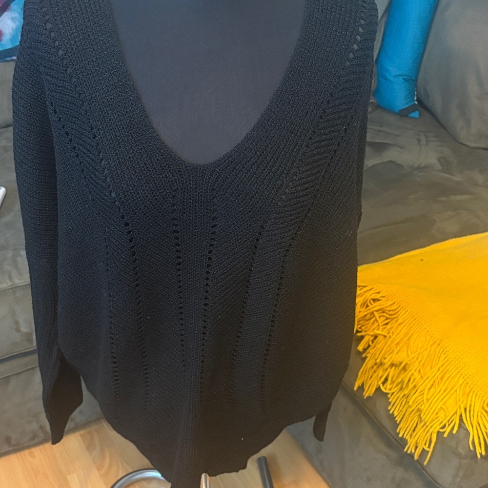 Lilian Black V-Neck Sweater